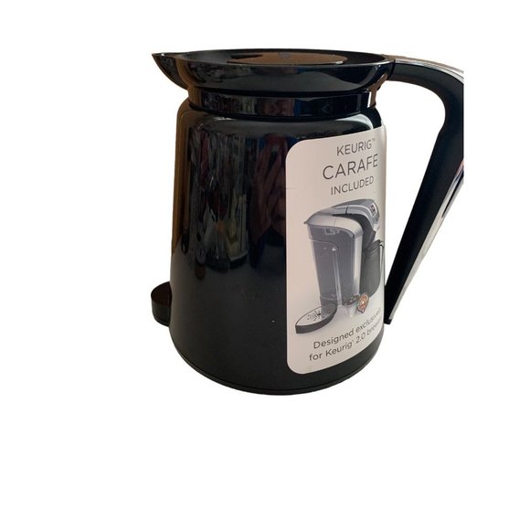 Keurig 2.0 Black Serving Coffee Carafe Pot w/ Silver Trim Replacement - Picture 1 of 6